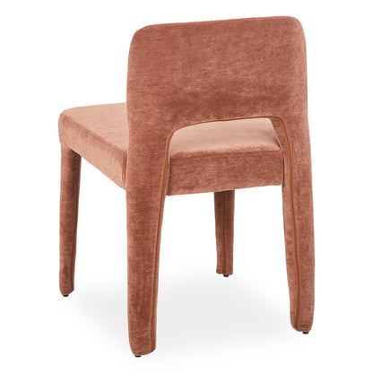 Edris Upholstered Leg Dining Chair in Terracotta (Set of 2)