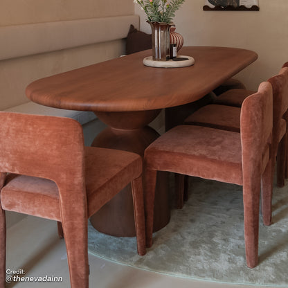 Edris Upholstered Leg Dining Chair in Terracotta (Set of 2)