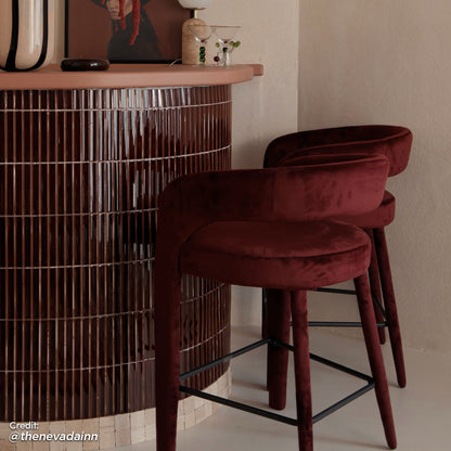 Eisha Velvet Dining Chair in Dark Plum (Set of 2)