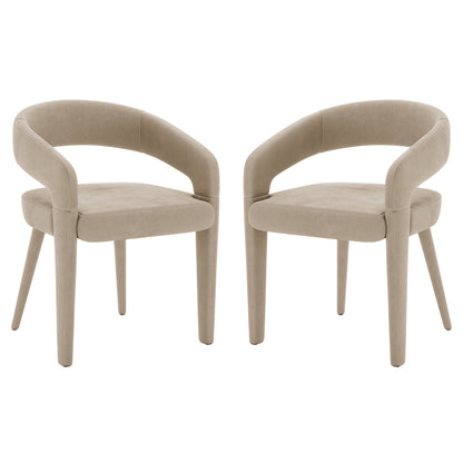 Eisha Velvet Bar Stool Set of 2 featuring plush velvet upholstery, curved backrest, and armrests with a sturdy metal frame. Designed for comfort and stability with built-in footrest and anti-slip pads.