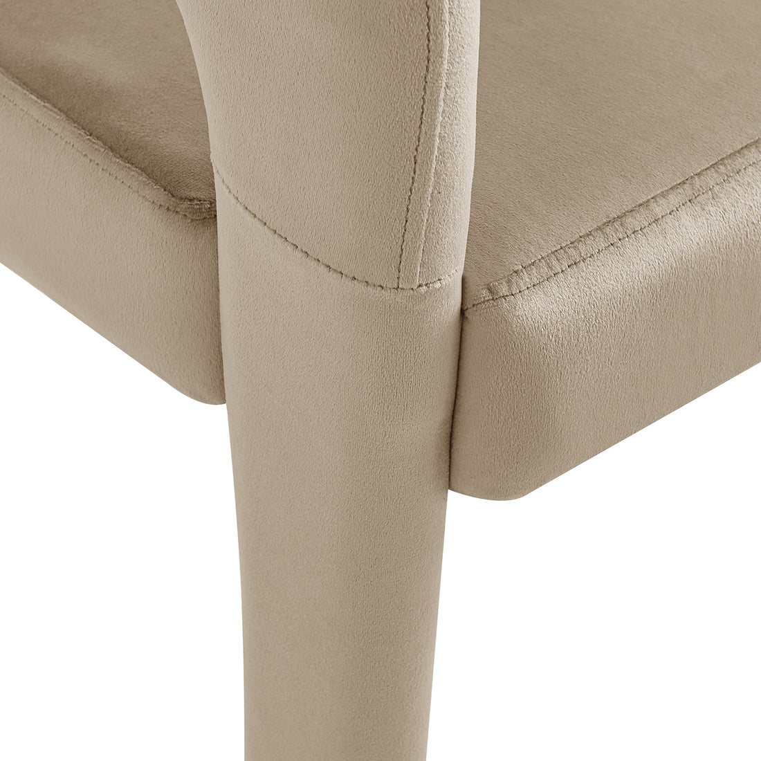 Close-up of the Eisha Velvet Bar Stool Set of 2, showcasing plush velvet upholstery, curved backrest, and sturdy metal frame with footrest, highlighting its modern design and comfort features.