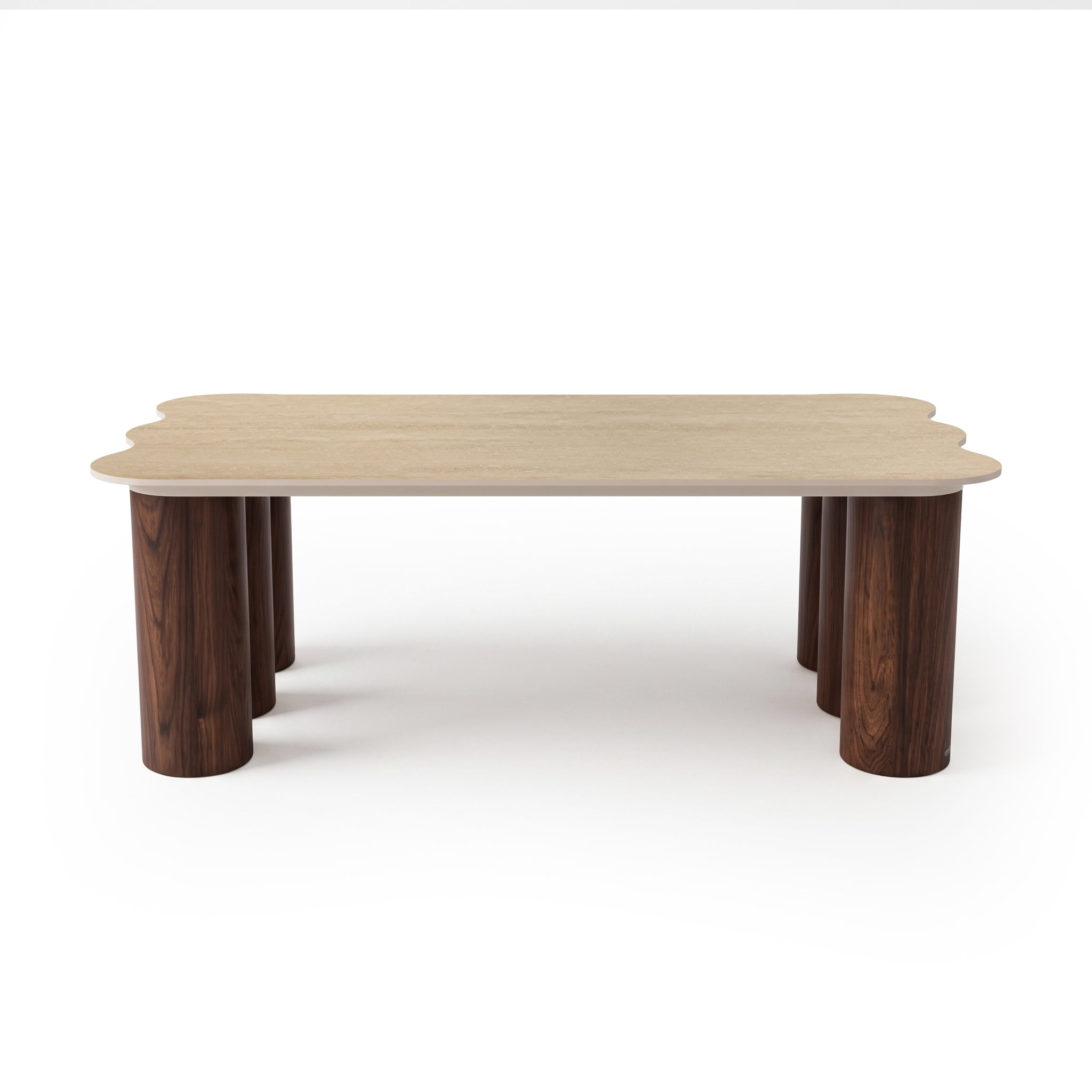 Fiona 120cm Curved Sintered Stone Coffee Table in Walnut