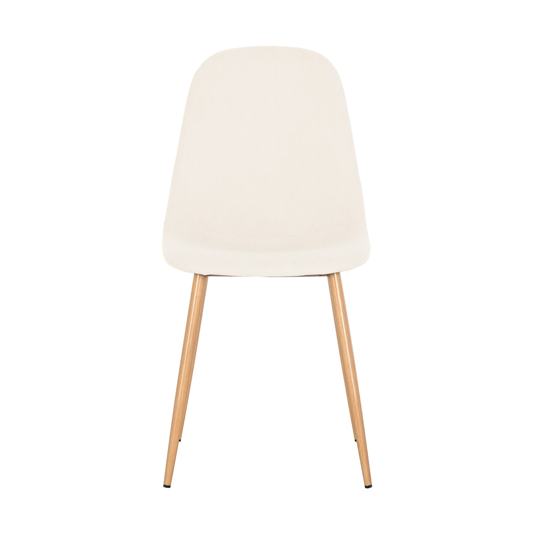 Florida Corduroy Fabric Dining Chairs (Set of 4) - Beige, featuring white seats with wooden legs, showcasing a sleek design with plush corduroy upholstery and sturdy metal legs, ideal for modern dining spaces.