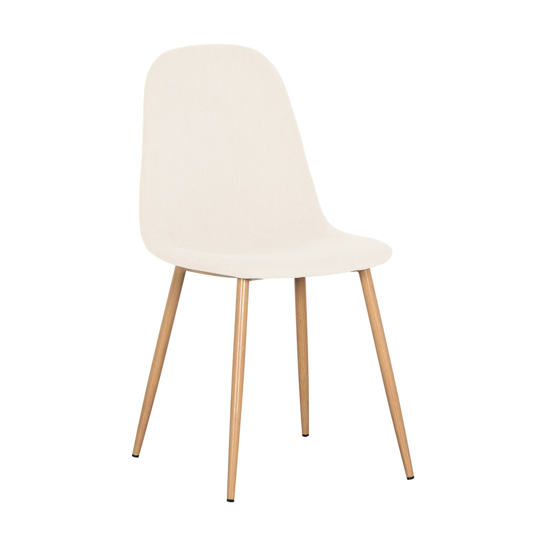 Florida Corduroy Fabric Dining Chairs (Set of 4) - Beige, featuring plush corduroy upholstery and sturdy metal legs, perfect for enhancing dining spaces with a blend of comfort and modern elegance.