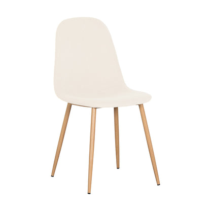 Florida Corduroy Fabric Dining Chairs (Set of 4) - Beige, featuring plush corduroy upholstery and sturdy metal legs, perfect for enhancing dining spaces with a blend of comfort and modern elegance.