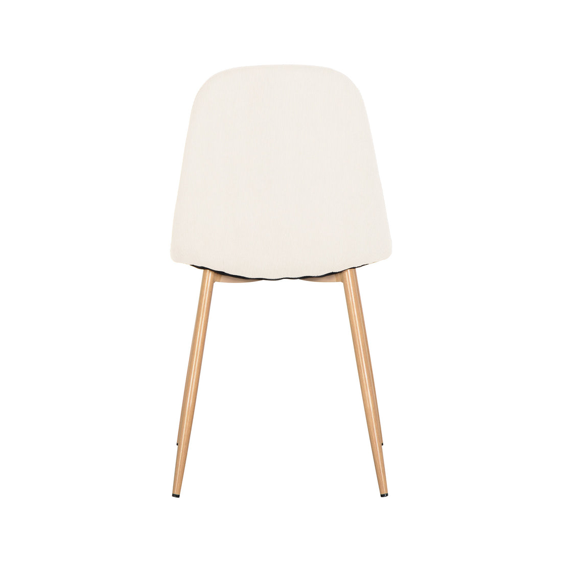 Florida Corduroy Fabric Dining Chairs (Set of 4) - Beige, featuring plush corduroy upholstery with sturdy wooden legs, designed for contemporary dining spaces, offering elegance and comfort.