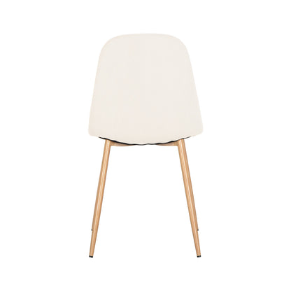 Florida Corduroy Fabric Dining Chairs (Set of 4) - Beige, featuring plush corduroy upholstery with sturdy wooden legs, designed for contemporary dining spaces, offering elegance and comfort.