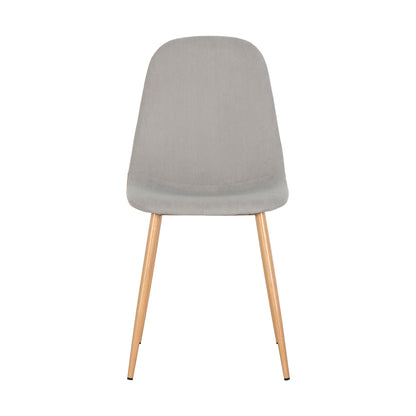 Florida Corduroy Fabric Dining Chairs (Set of 4) - Grey feature plush corduroy upholstery and sturdy wooden legs, offering a blend of elegance and modern comfort for stylish dining spaces.