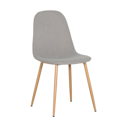Florida Corduroy Fabric Dining Chairs (Set of 4) - Grey, featuring plush corduroy upholstery and sturdy wooden legs, perfect for adding elegance and comfort to your dining space.