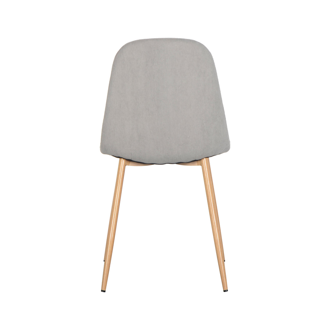 Florida Corduroy Fabric Dining Chairs (Set of 4) - Grey, featuring plush corduroy upholstery, grey tone, wooden-style metal legs, and anti-slip pads, designed for stylish, durable dining comfort.