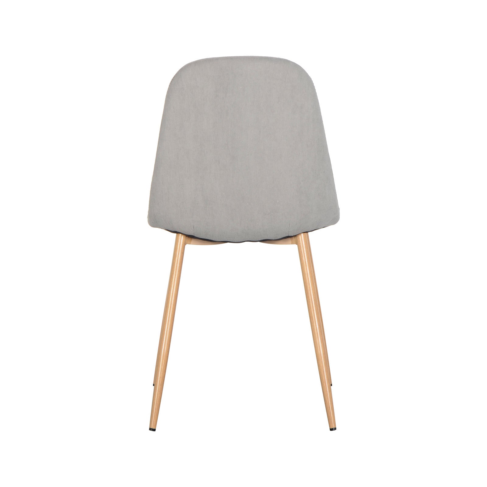 Florida Corduroy Fabric Dining Chairs (Set of 4) - Grey, featuring plush corduroy upholstery, grey tone, wooden-style metal legs, and anti-slip pads, designed for stylish, durable dining comfort.