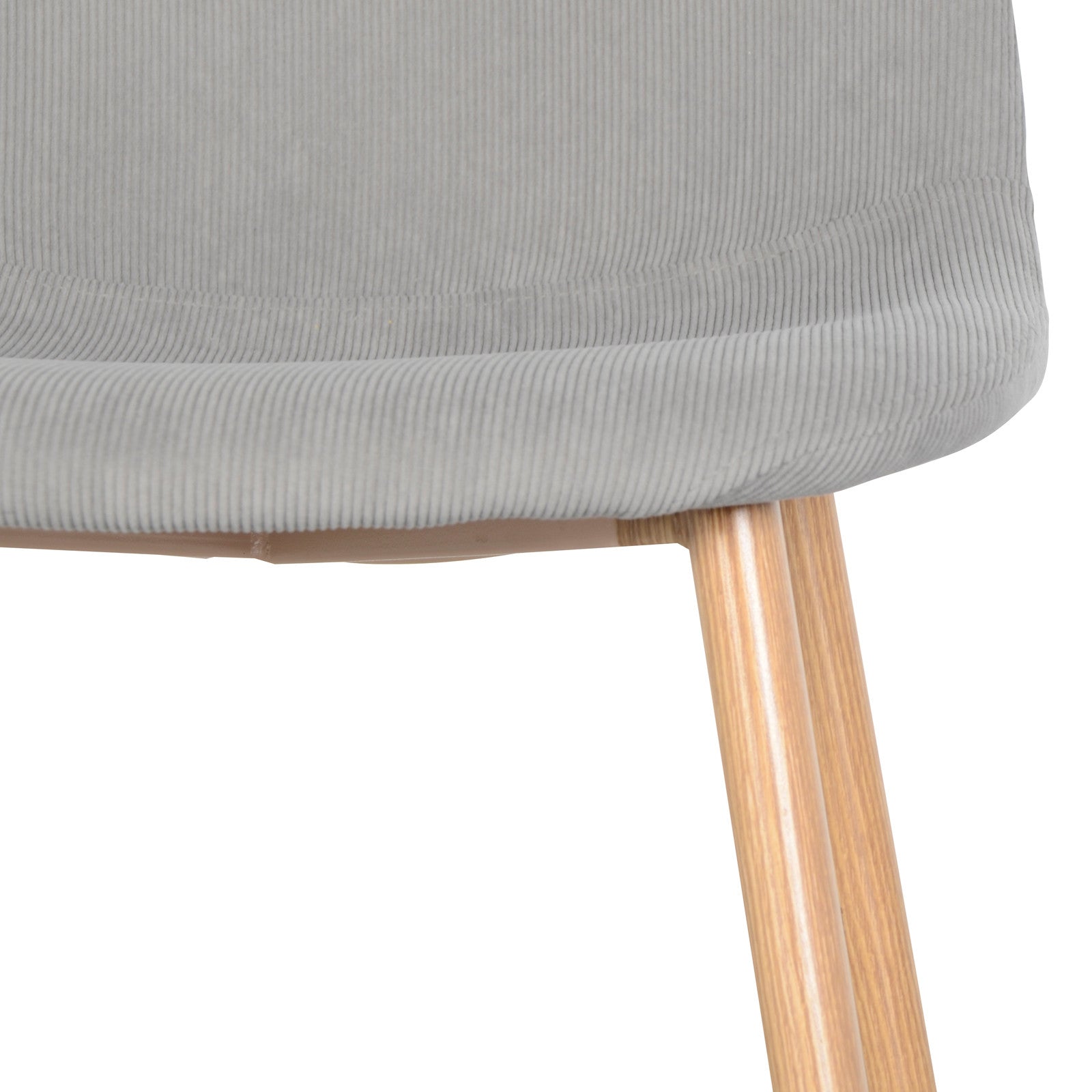 Florida Corduroy Fabric Dining Chairs (Set of 4) - Grey, featuring plush corduroy upholstery with durable metal legs and anti-slip pads, ideal for modern dining spaces seeking elegance and stability.