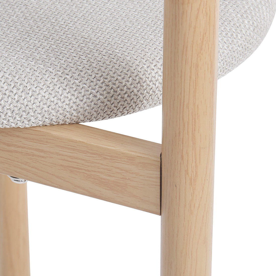 Gilles Linen Arched Bar Stool Set of 2 - Beige, featuring soft linen upholstery, arched backrests, and sleek metal frames with wood details, providing comfortable and stylish seating for modern spaces.