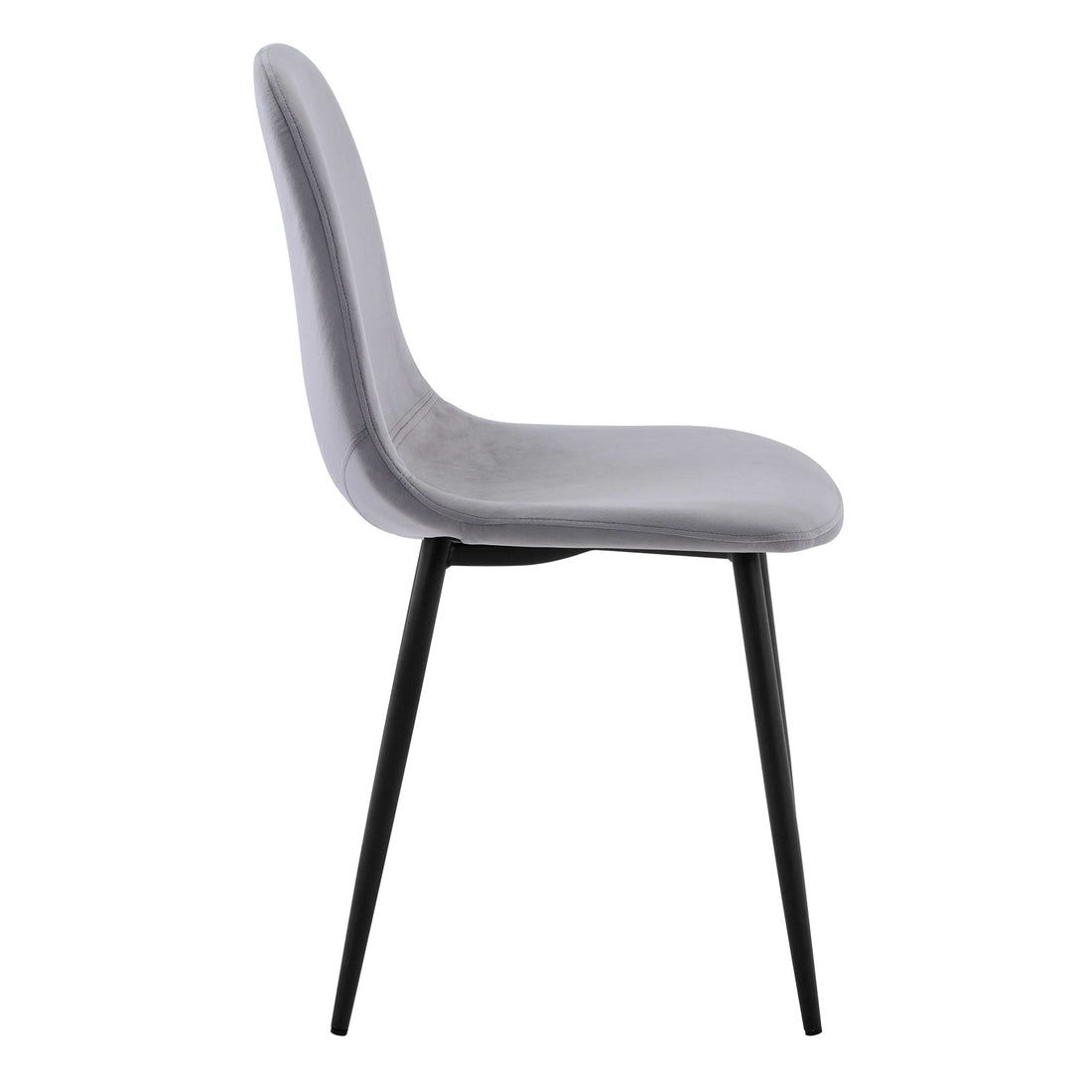 Halsa Velvet Fabric Classic Dining Chair Grey Marle Set of 4 features sleek black legs and plush velvet upholstery, offering modern elegance and comfort, perfect for elevating any dining space.