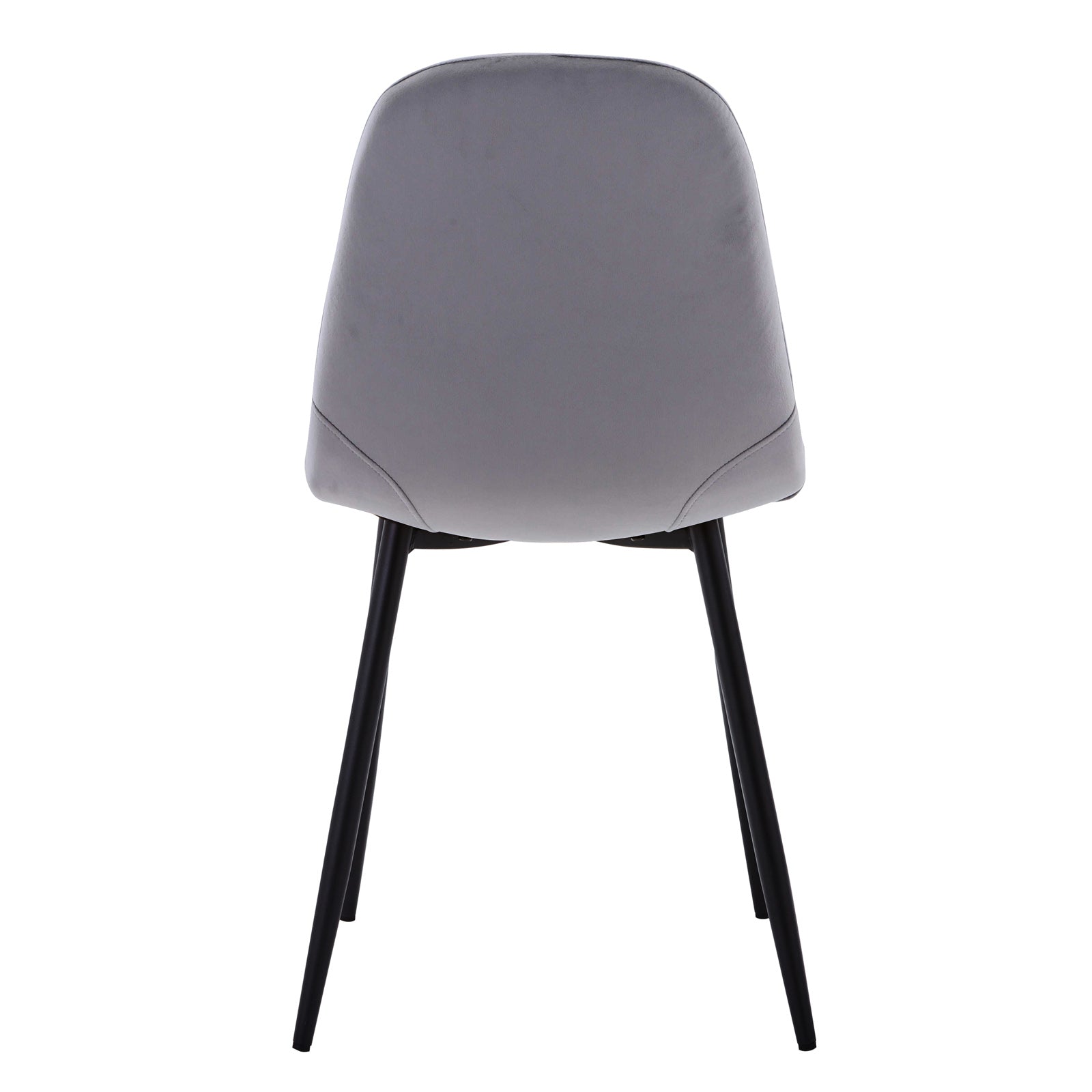 Halsa Velvet Fabric Classic Dining Chair Grey Marle Set of 4, featuring sleek black legs and plush velvet upholstery, offers modern elegance and ergonomic support, perfect for enhancing any dining space.