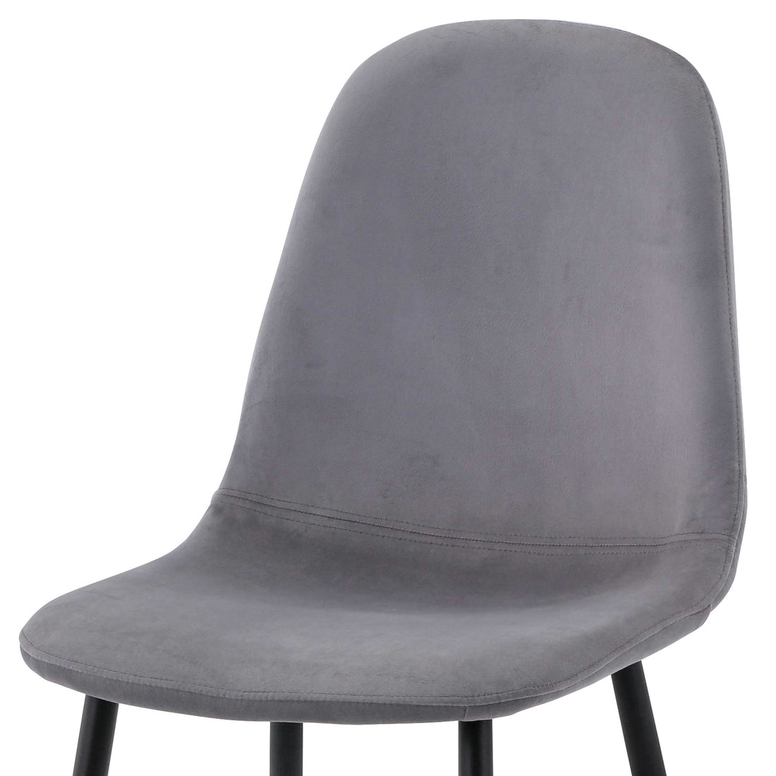 Halsa Velvet Fabric Classic Dining Chair Grey Marle Set of 4 features sleek black legs, plush velvet upholstery, and ergonomic design, offering modern elegance and comfort for any dining space.