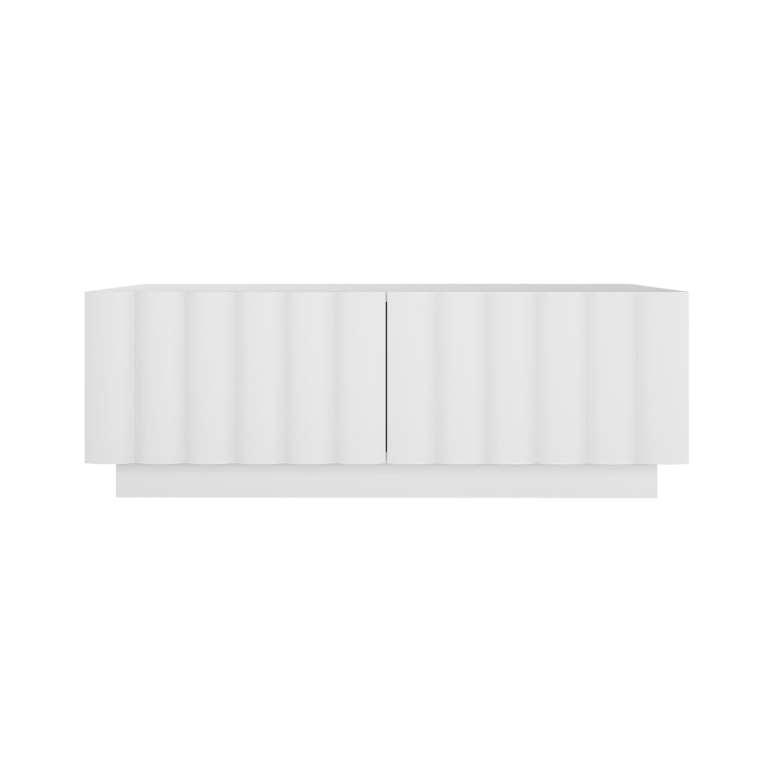 Hamish 120cm Coffee Table with Storage features a sleek wave design and clean lines, emphasizing its modern aesthetic. The image highlights the table's rectangular shape and substantial top surface, ideal for living room settings.