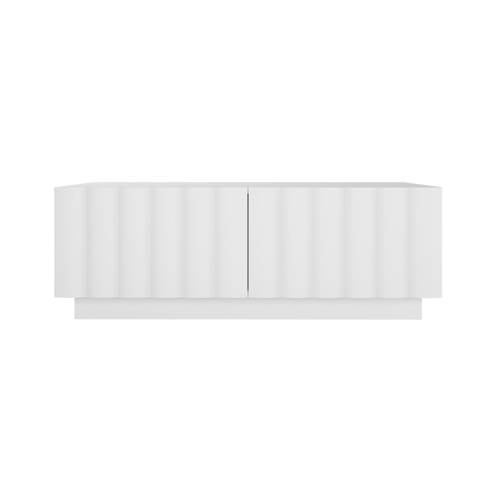 Hamish 120cm Coffee Table with Storage features a sleek wave design and clean lines, emphasizing its modern aesthetic. The image highlights the table's rectangular shape and substantial top surface, ideal for living room settings.