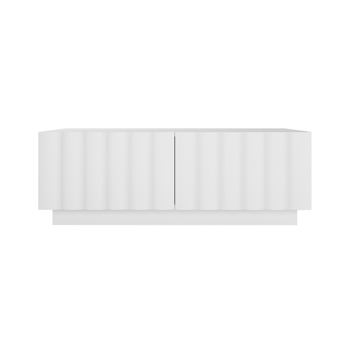 Hamish 120cm Coffee Table with Storage features a sleek wave design and clean lines, emphasizing its modern aesthetic. The image highlights the table's rectangular shape and substantial top surface, ideal for living room settings.