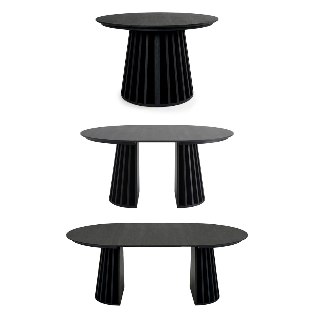 Henri 120cm–200cm Extendable Dining Table in Black styled in a room setting