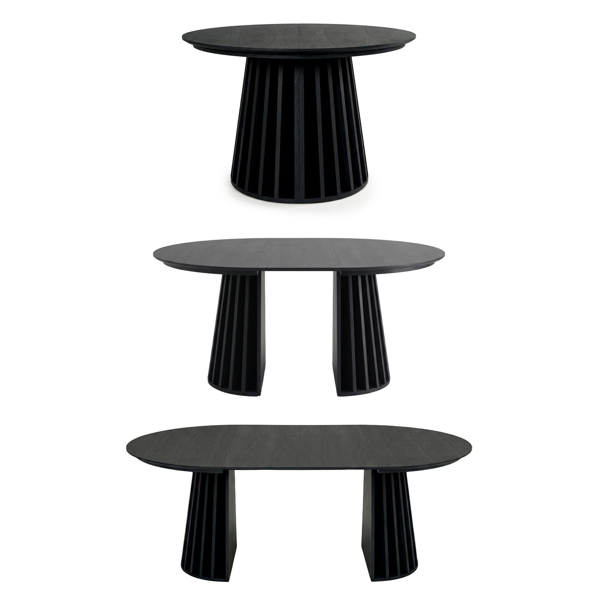 Henri 120cm–200cm Extendable Dining Table in Black styled in a room setting