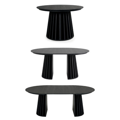 Henri 120cm–200cm Extendable Dining Table in Black styled in a room setting