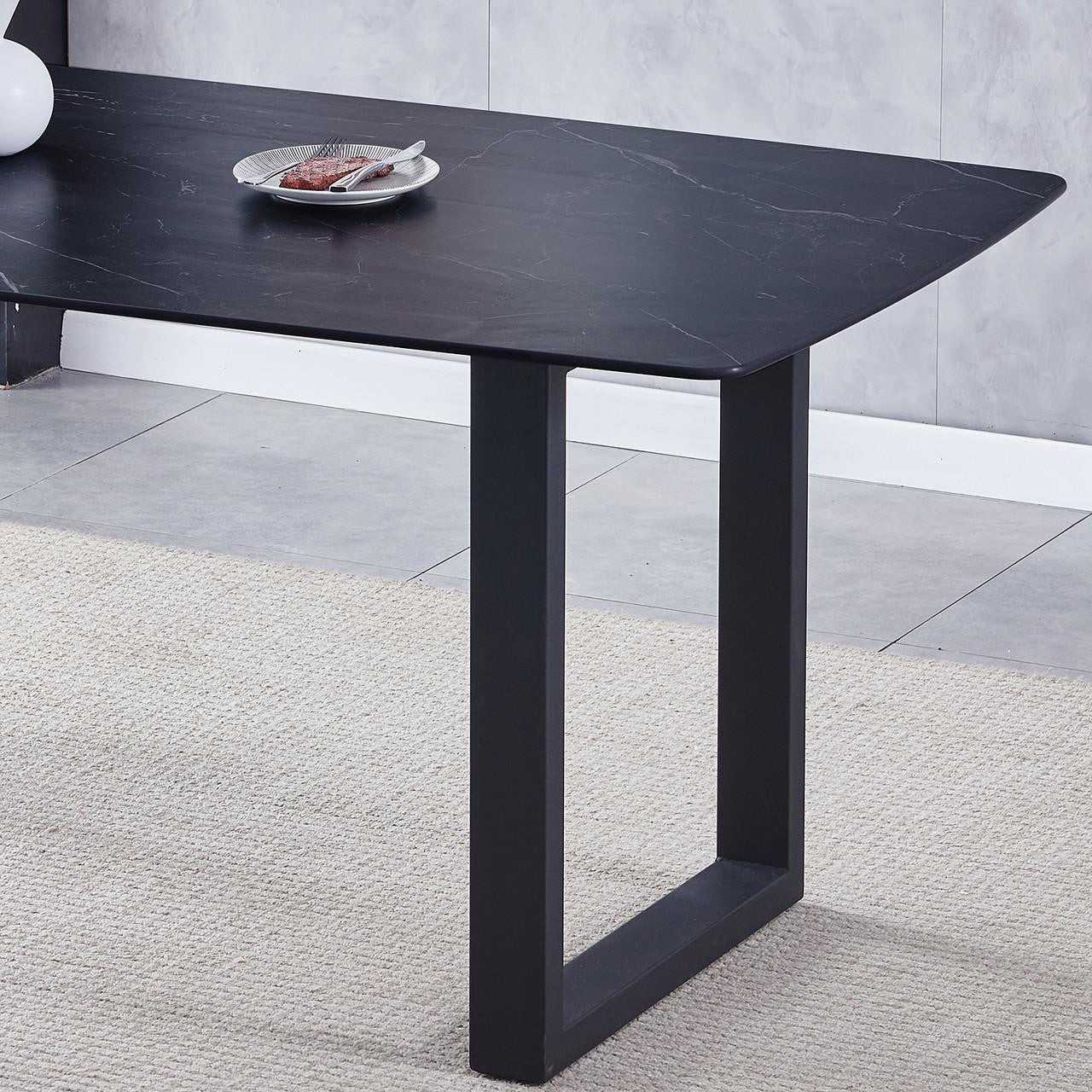 Jade 180cm Ceramic Porcelain Dining Table - Black