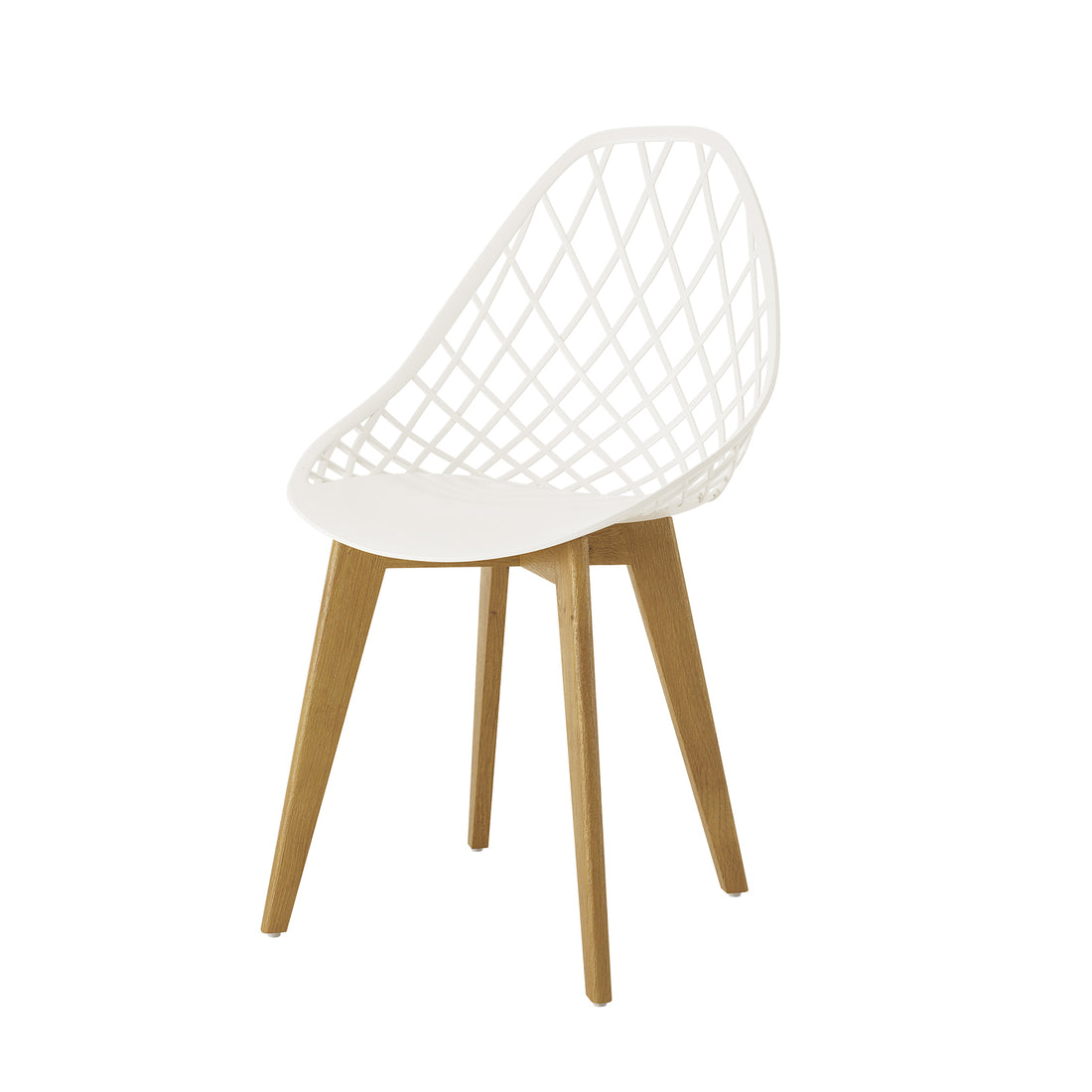 Jonah Beech Wood Dining Chair (Set of 4) - Cream White; features a sleek polypropylene seat with sturdy beech wood legs, combining minimalist design with ergonomic comfort and durability.