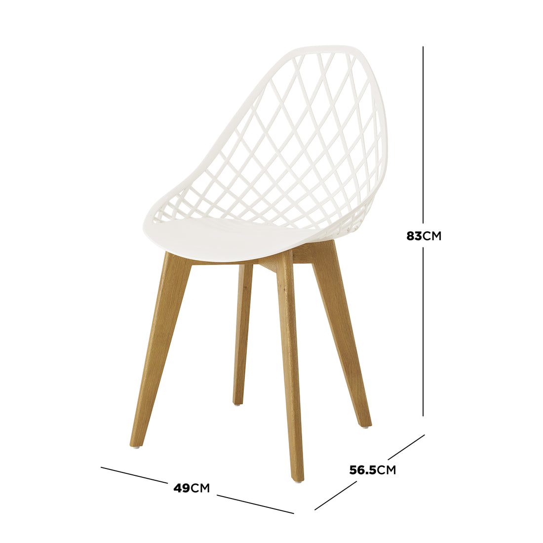 Jonah Beech Wood Dining Chair (Set of 4) – Cream White, featuring a sleek white seat and sturdy wooden legs, emphasizing minimalist design and ergonomic support for modern dining spaces.