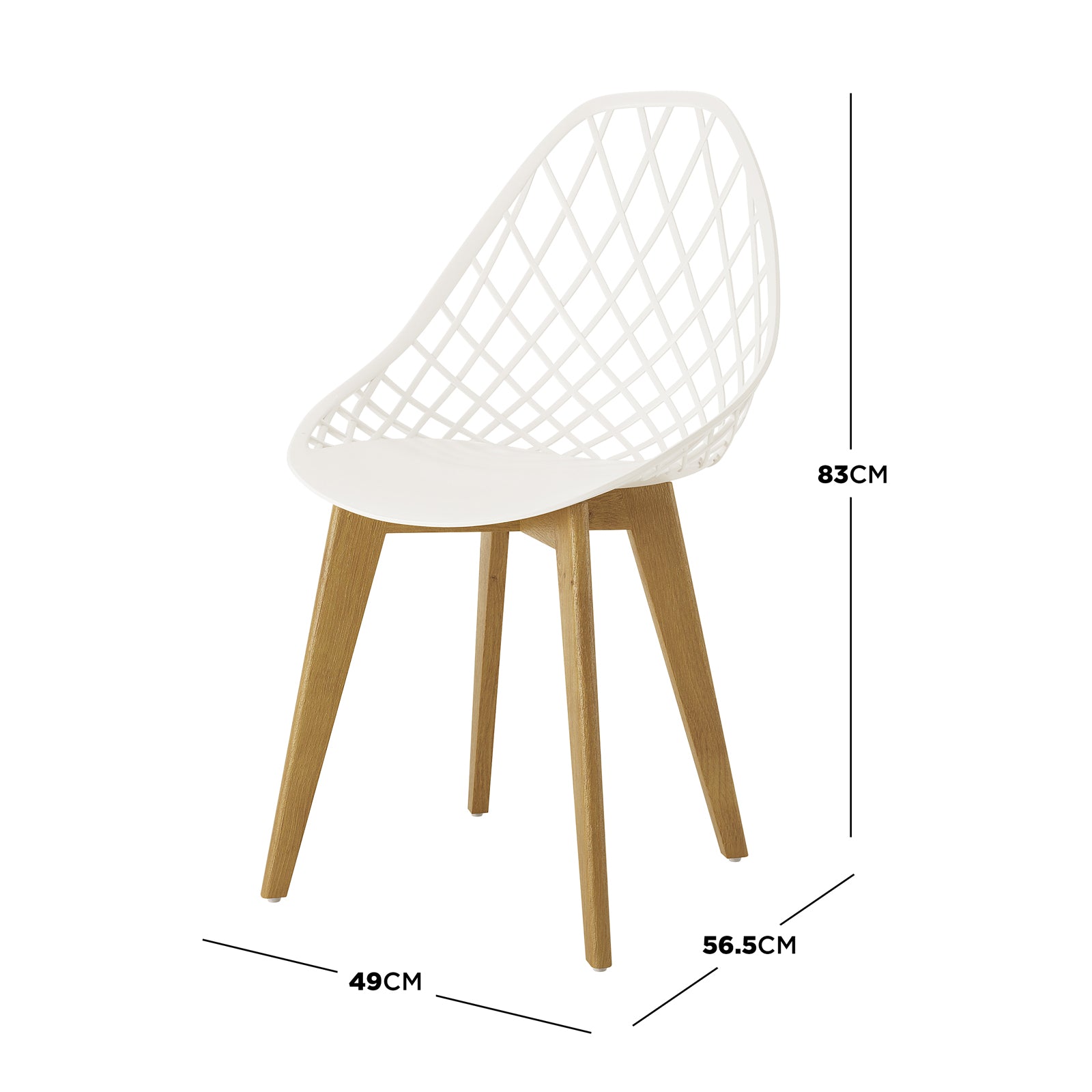 Jonah Beech Wood Dining Chair (Set of 4) – Cream White, featuring a sleek white seat and sturdy wooden legs, emphasizing minimalist design and ergonomic support for modern dining spaces.
