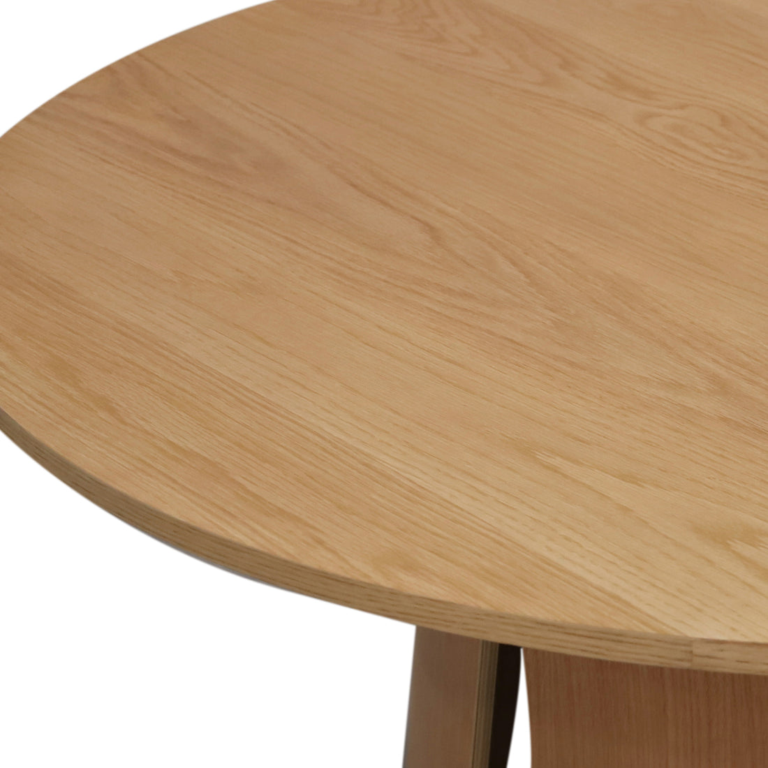 Kaylani & Winfield 5-Piece Wooden Dining Set featuring a round wooden table with a smooth veneer finish and four modern boucle chairs, ideal for creating a cozy, stylish dining space.