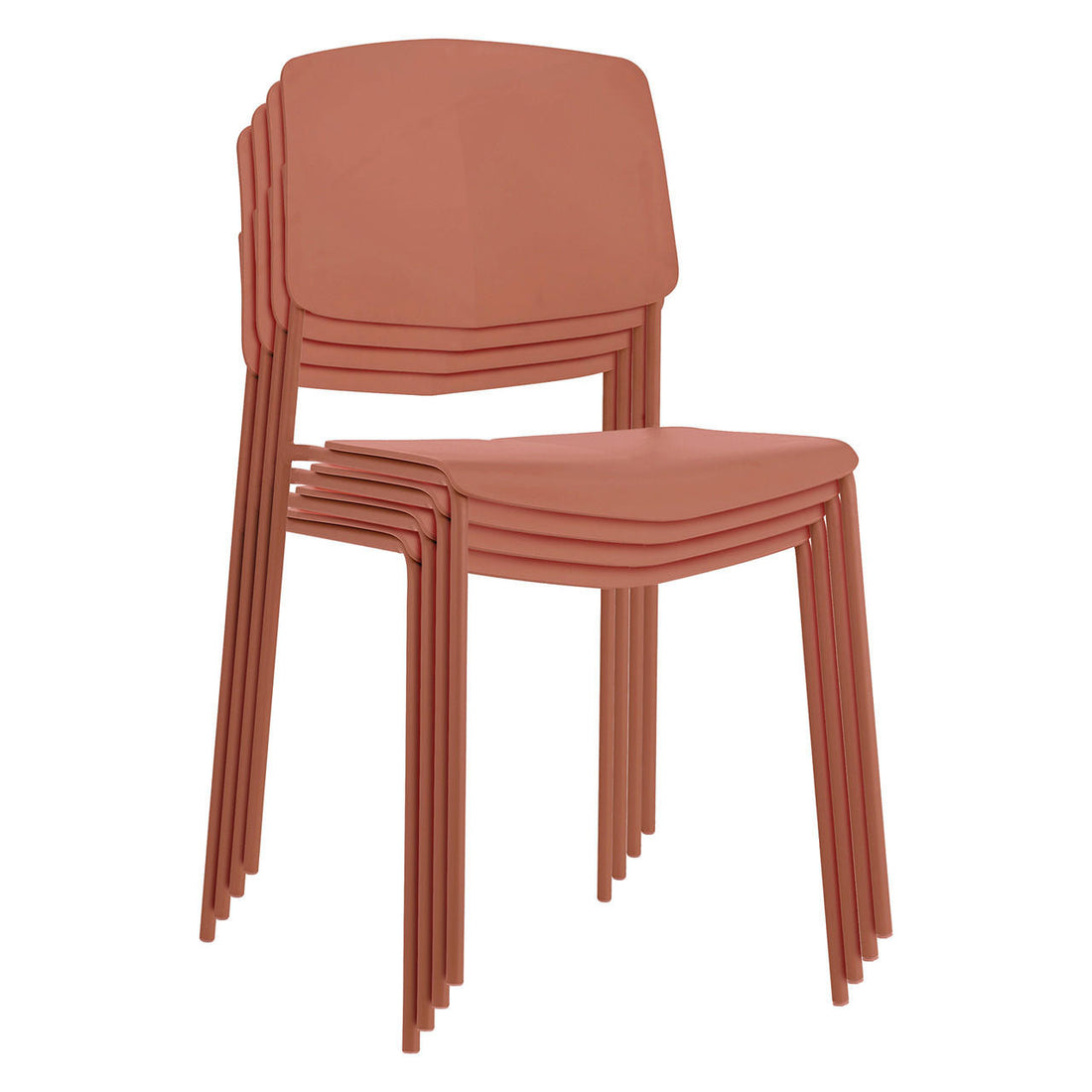 Kowa Plastic Dining Chair (Set of 4) - Terracotta