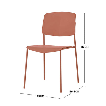 Kowa Plastic Dining Chair (Set of 4) - Terracotta