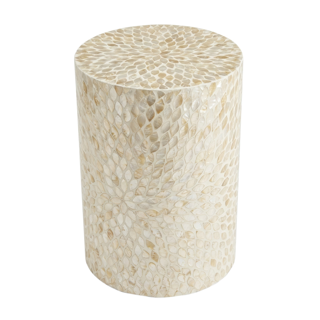 Lulu Mother of Pearl Inlay Side Table in Sand