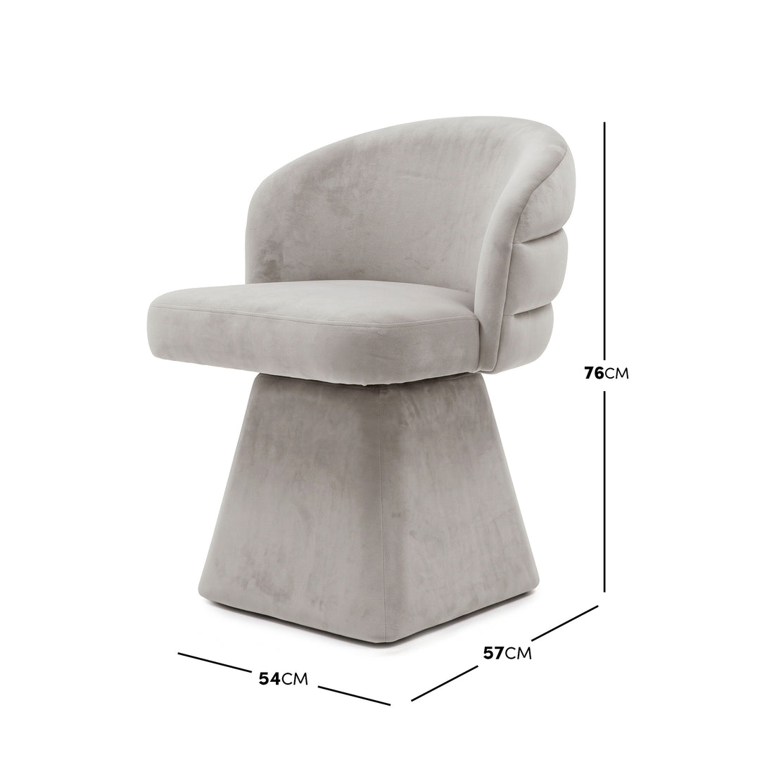Nerida Velvet Swivel Dining Chair in Light Warm Beige