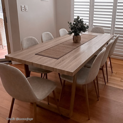 Oregon Dining Table with 8 Florida Chairs Set in Sand