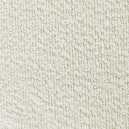 Wubin Boucle Solid Oak Round Dining Chair Cream White Set of 2, featuring boucle fabric upholstery, solid oak frame, and elegant wood accents, with anti-slip pads on the legs for stability.