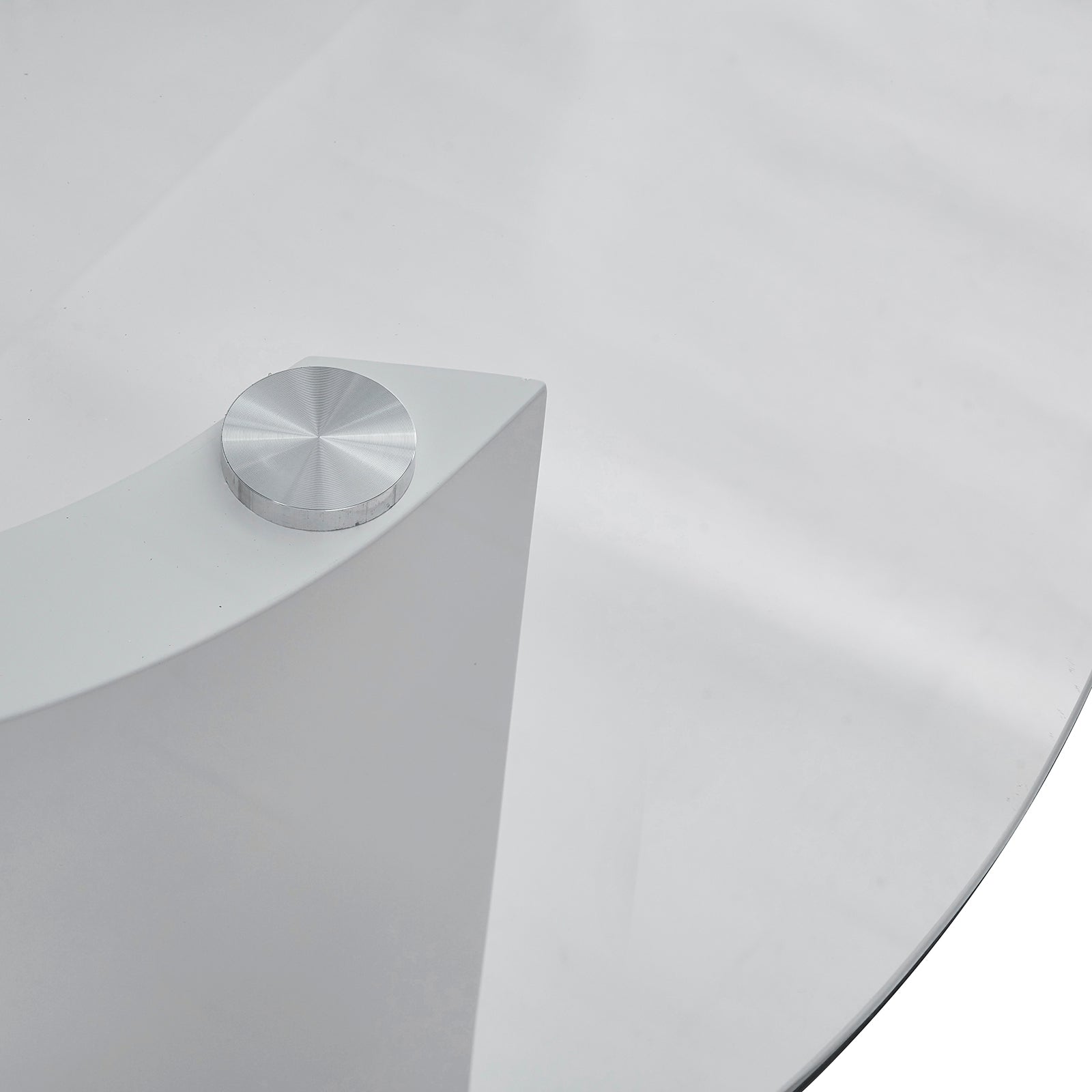 Zora 200cm Round Tempered Glass Oval Dining Table featuring a sleek, scratch-resistant glass top and stylish engineered wood legs, showcased on a white surface for a modern, elegant look.