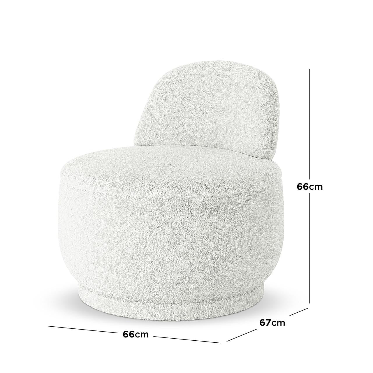 Alaiza Bouclé Accent Chair - Cream White