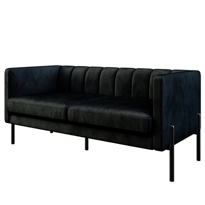 Avian Accent Chair w/ Steel Legs 1 + 2Seater Set - Black