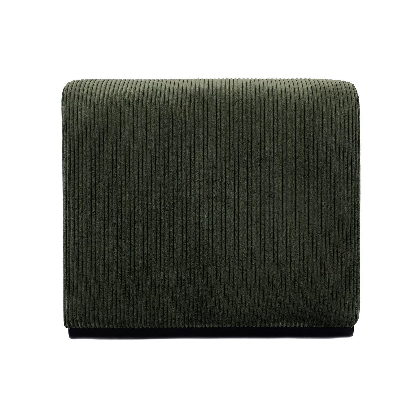 Bengtaz Corduroy Armless Curved Accent Chair - Dark Green