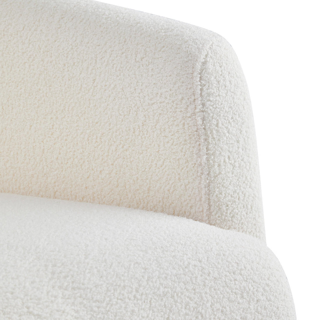 Bonnell Boucle Accent Chair with Gold Legs - Cream White