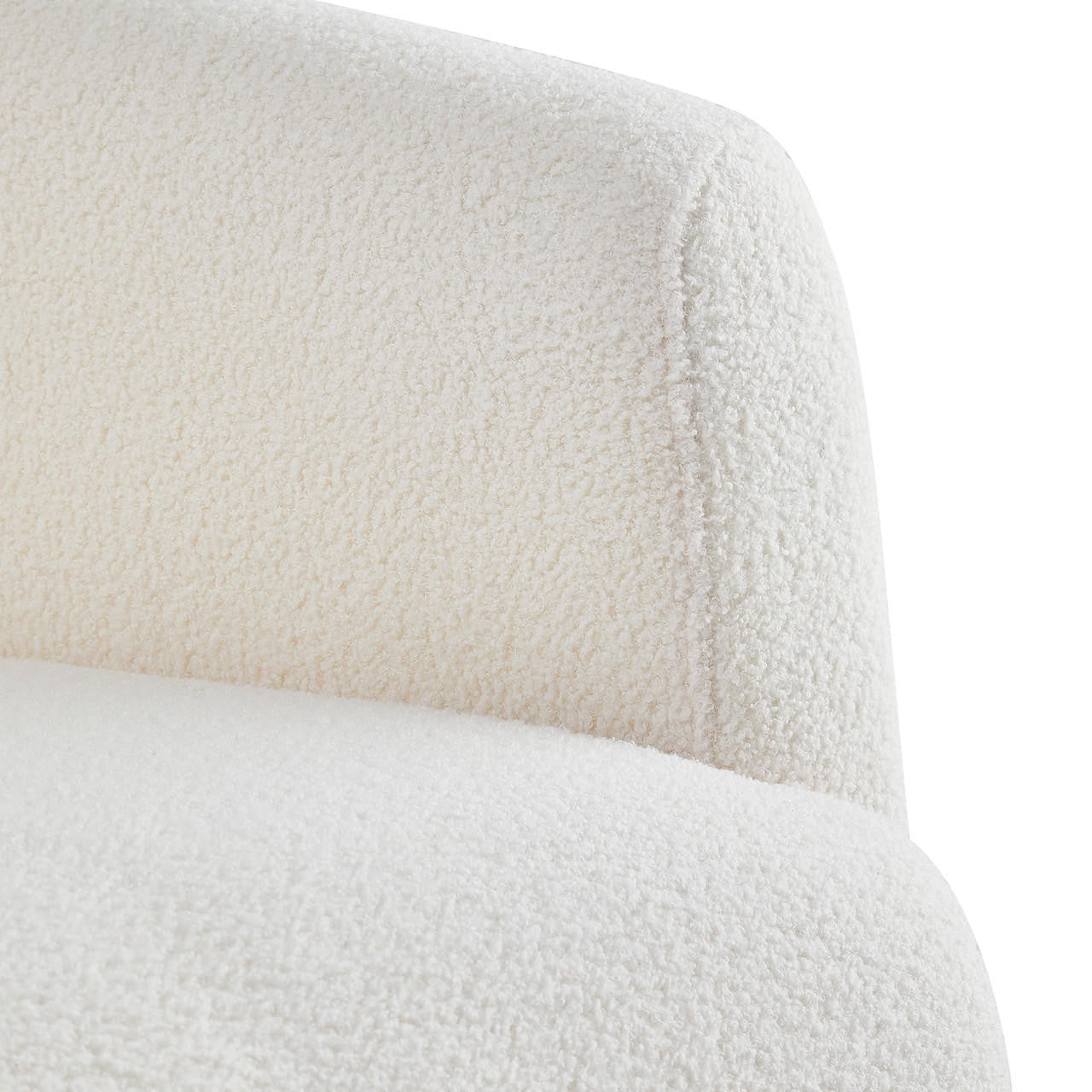 Bonnell Boucle Accent Chair with Gold Legs - Cream White