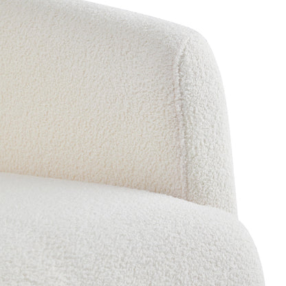 Bonnell Boucle Accent Chair with Gold Legs - Cream White
