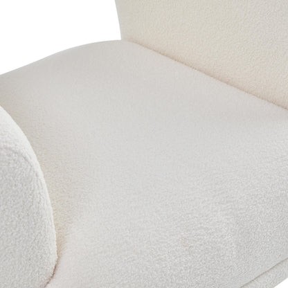 Bonnell Boucle Accent Chair with Gold Legs - Cream White