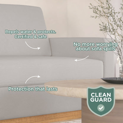 Celeste 3 Seater Hardwood Fabric Sofa features plush cushions and a robust frame, showcasing elegant rubber wood legs, perfect for stylish comfort in any modern living room setting.