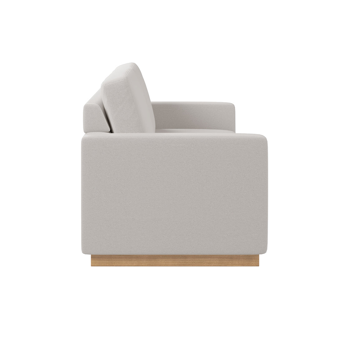 Celeste 3 Seater Hardwood Fabric Sofa features a close-up of soft fabric, highlighting its durable construction with rubber wood legs and removable cushions, embodying comfort and style for modern living spaces.