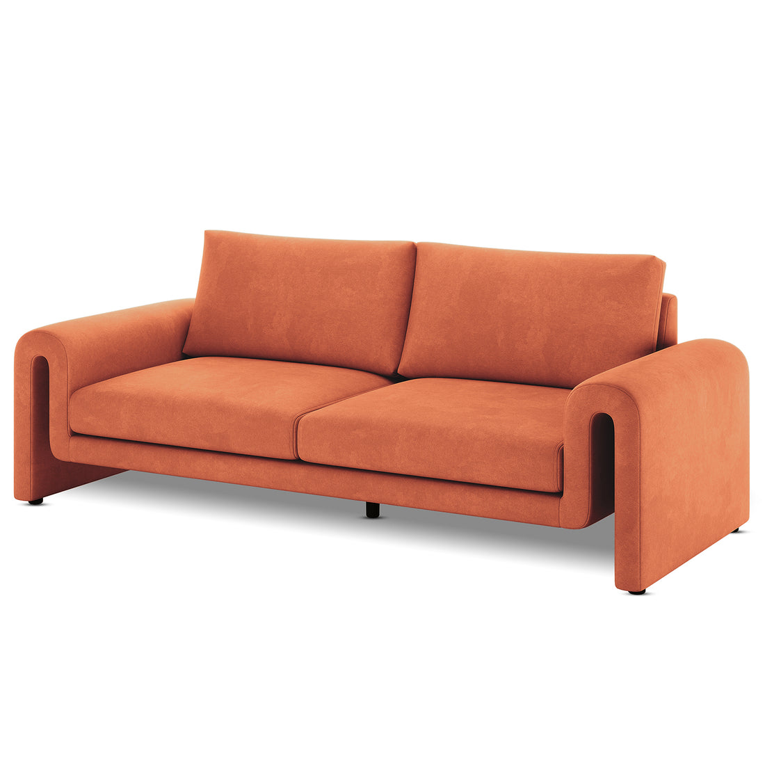Celyn 3 Seater Velvet Upholstered Sofa Burnt Orange