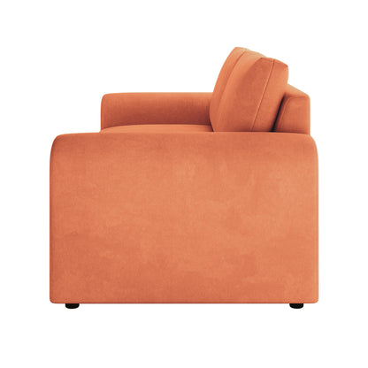 Celyn 3 Seater Velvet Upholstered Sofa Burnt Orange