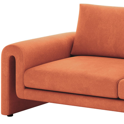 Celyn 3 Seater Velvet Upholstered Sofa Burnt Orange